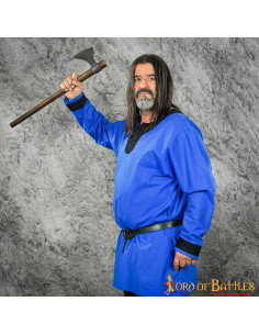 Túnica vikinga color azul-negro modelo Sigurd 2