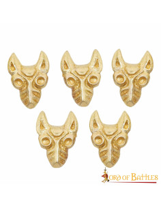 Pack 5 Keltischer Wolf Dekorationen aus Messing