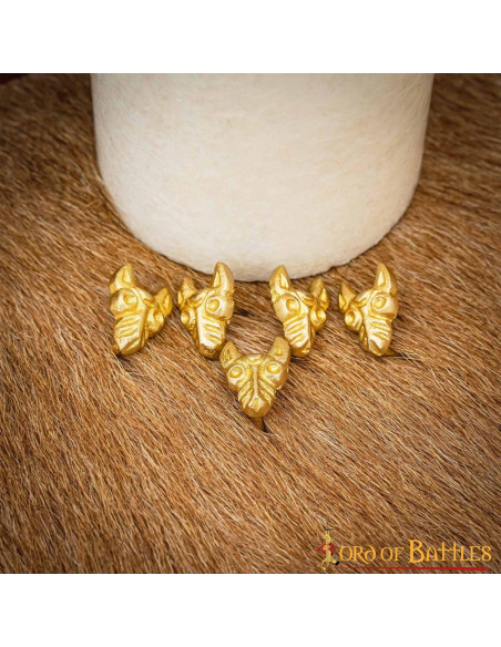 Pakke med 5 keltisk ulv messing...