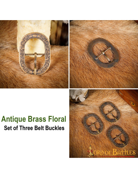 Pakke med 3 antikke spænder med...