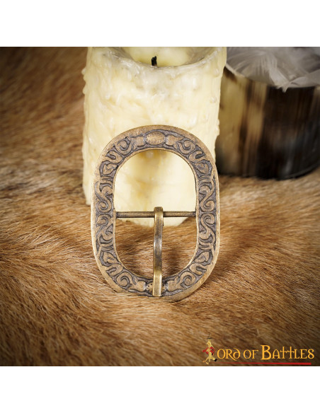 Set van 3 antieke koperen gespen met...