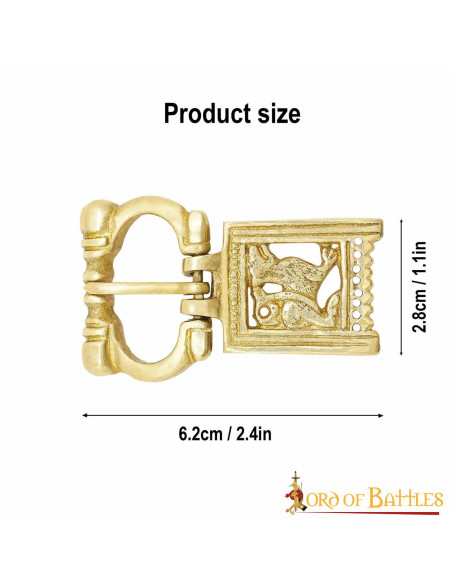 Middeleeuwse koperen wolvengesp (6,2...