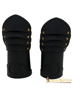 Mittelalterliche Handschuhe Leder Messing vernietet LARP