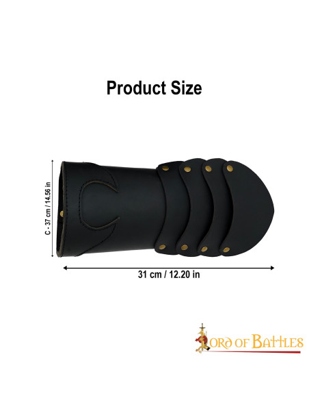 Guantes medievales cuero latón...