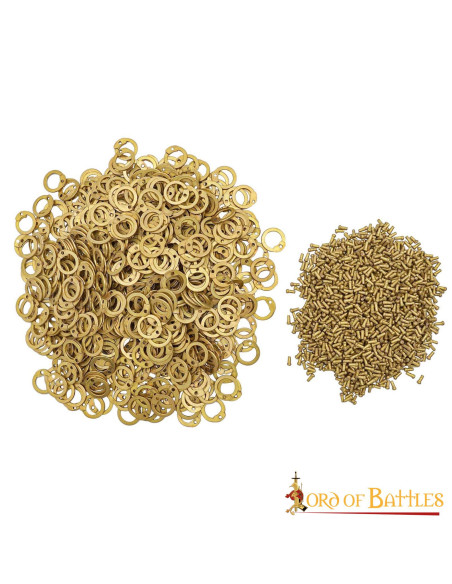 Ringbrynjepose af messing med nitter...