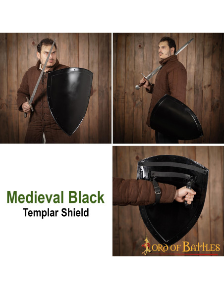 Glat sort skjold til maling (60,9 cm.)