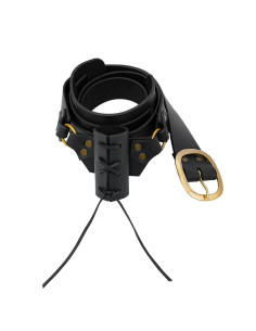 Middeleeuwse leren baldric met riem, voor zwaarden.