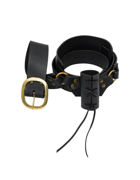 Middeleeuwse leren baldric met riem,...