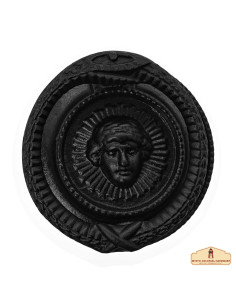 Aldaba medieval circular estilo cabeza Medusa