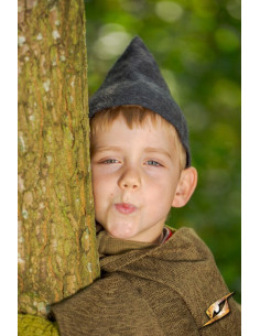 Fantasie kabouterhoed, grijze wol 2