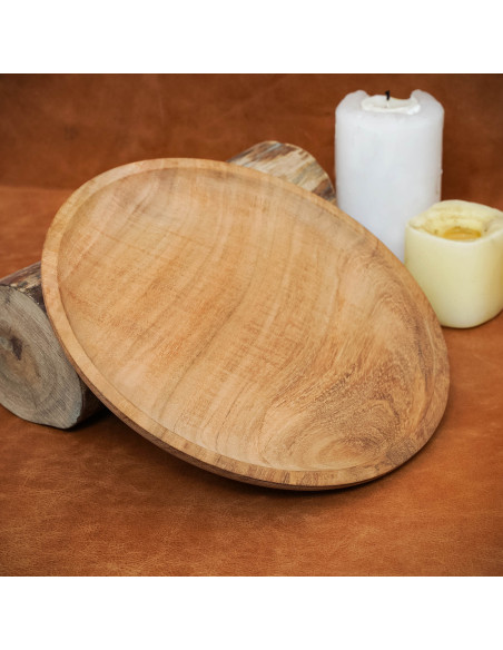 Middelalderlig træplade (23 cm diameter)