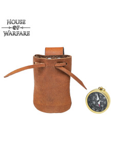 Brújula pirata con funda piel auténtica (3.5 cm.)