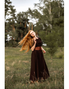 Mittelalterkleid Karen, braun 2