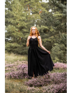 Jasmin elegant middelalderkjole, sort farve