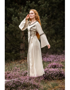 Vestido medieval mujer Angie, blanco natural