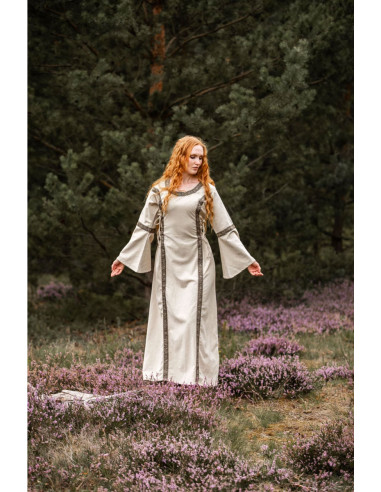 Vestido medieval mujer Angie, blanco natural ⚔️ Tienda-Medieval
