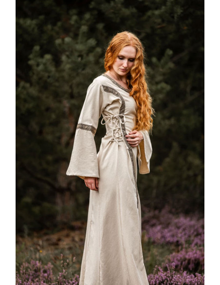 Mittelalterkleid Frau Angie, naturweiß