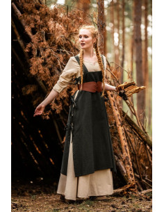 Túnica medieval para mujer Hildegard, verde 2