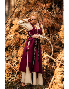 Túnica medieval para mujer Hildegard, rojo
