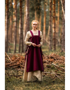 Túnica medieval para mujer Hildegard, rojo 2