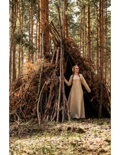 Viking kvindekjole model Lina, naturhvid 2