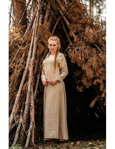Viking vrouw jurk model Lina, naturel...