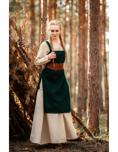 Mittelalterliche Wikinger-Aila-Schürze aus Wolle, grüne... 2