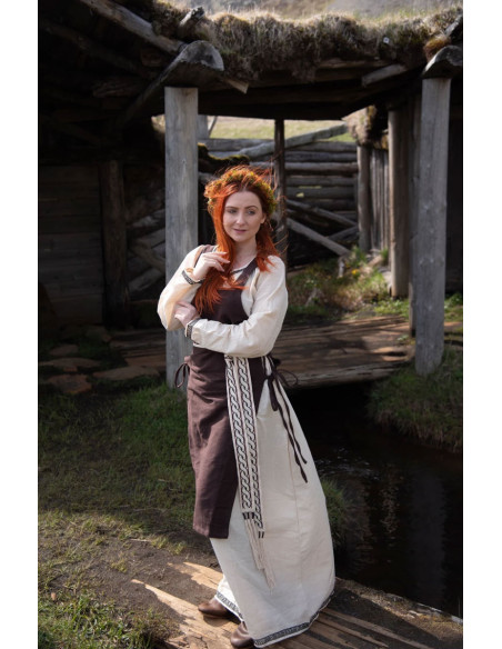 Aleiga dames bruine overjas met bandjes