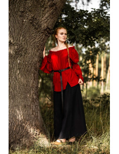 Klassisk middelalderbluse model Emma, rød farve