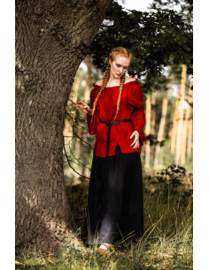 Klassische mittelalterliche Bluse Modell Emma, rote Farbe 2