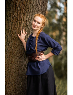Mittelalterbluse Modell Tilda, blaue Farbe 2