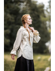 Naturlig hvid Morgan middelalderbluse 2