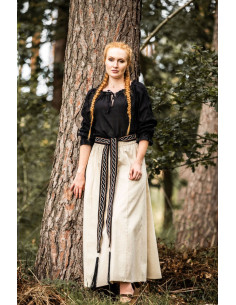 Middelalderlig damebluse Bettina, sort 2