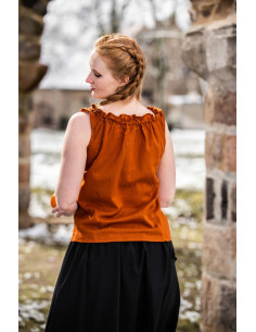 Adele ærmeløs middelalderbluse, rustorange 2