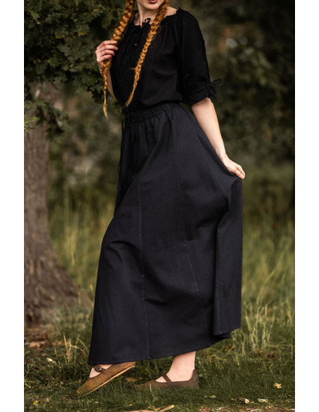 Middeleeuwse rok Diana model, zwart