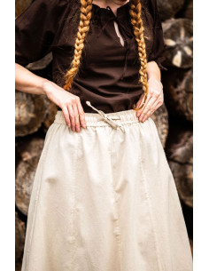 Falda medieval mujer Smilla, blanco natural 2