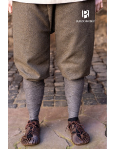 Pantalones vikingos Tilda Herringbone, color oliva-gris
