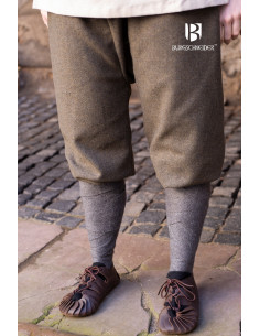 Pantalones vikingos Tilda Herringbone, color oliva-gris 2