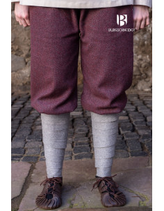 Pantalones vikingos Tilda Herringbone, burdeos-gris