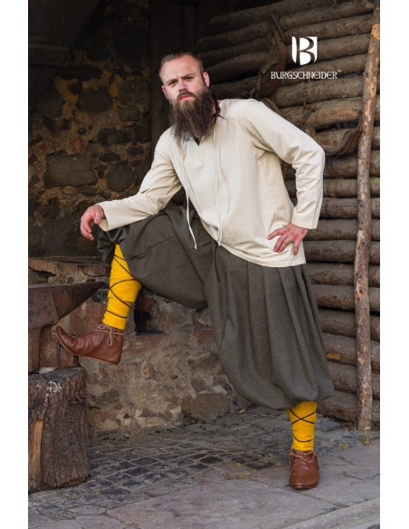 Rus Borys Hose mit weitem Bein, Olivgrau