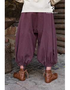 Rus Borys Hose mit weitem Bein, Kastanienbraun-Grau 2