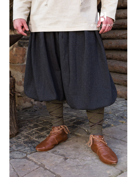 Rus Borys Bukser med brede ben, sort-grå