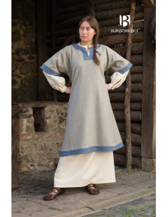 Mittelalterkleid Modell Rus Luiza, Hellblau-Grau
