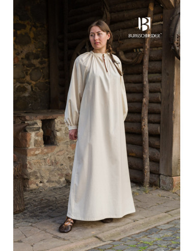 Vestido medieval modelo Rus Lilia, Blanco Natural