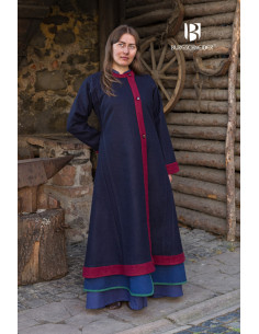 Middeleeuwse jas model Rus Kseniya, blauw-rood
