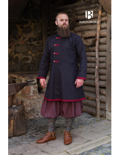 Middelalderfrakke Rus Jakub model, sort-burgunder 2