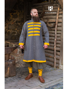 Abrigo medieval modelo Rus Bartosz, Gris oscuro-Amarillo