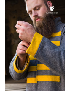 Abrigo medieval modelo Rus Bartosz, Gris oscuro-Amarillo 2