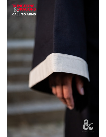 Túnica medieval de Mago, Negro-Blanco...