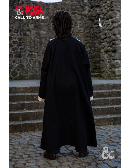 Túnica medieval de Mago, Negro-Blanco...